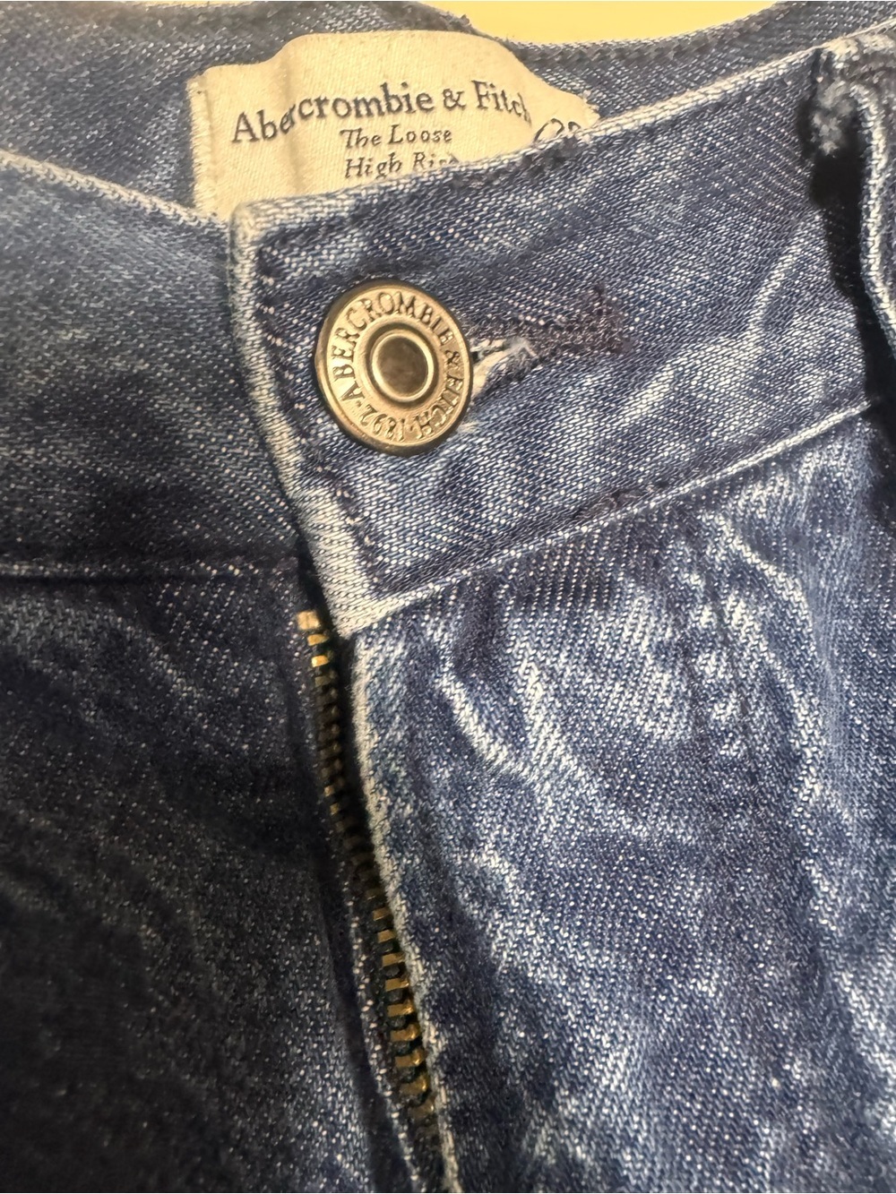 Abercrombie & Fitch the Loose High-Rise Straight Jeans Blue Medium Wash 29S - Picture 4 of 7